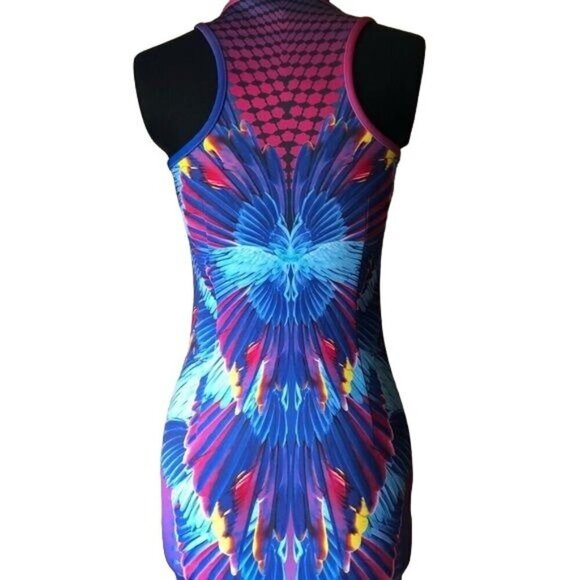 Wing Printed Laundry by Shelli Segal Scuba Knit Dress SZ XS - Picture 5 of 12